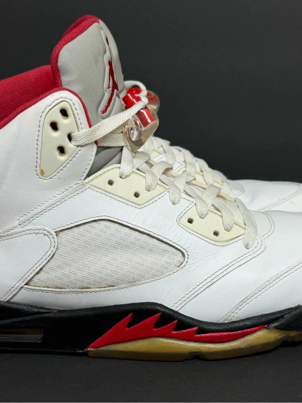Nike Air Jordan 5 Retro 'Fire Red’ Men's Size 13 Leather Sneakers 136027-100